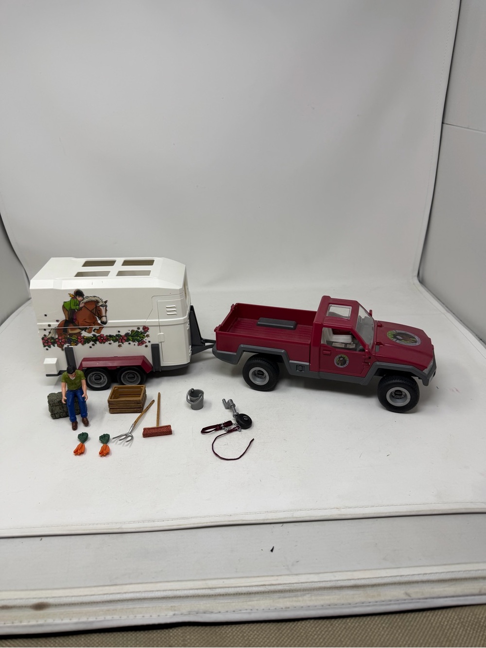 Schleich Horse Club Pickup Truck and Horsebox Trailer with Some Accessories